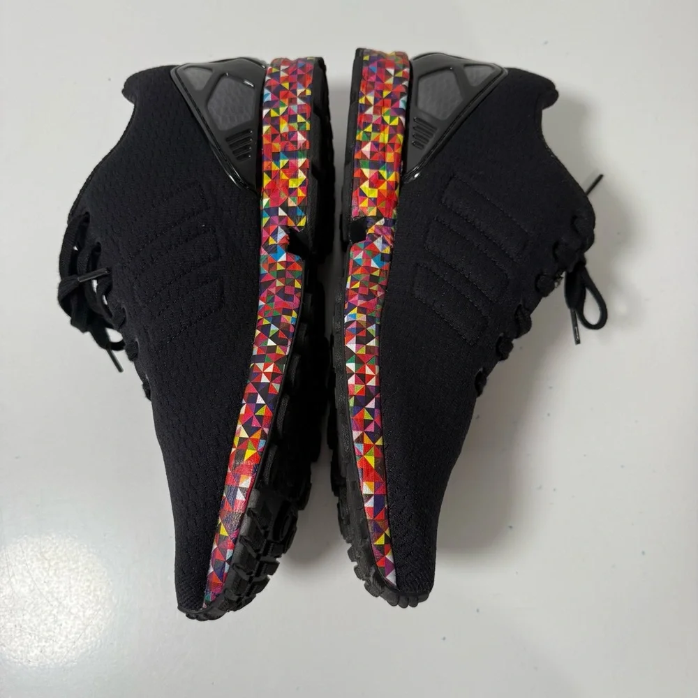 Black Adidas Sneakers with colorful sole